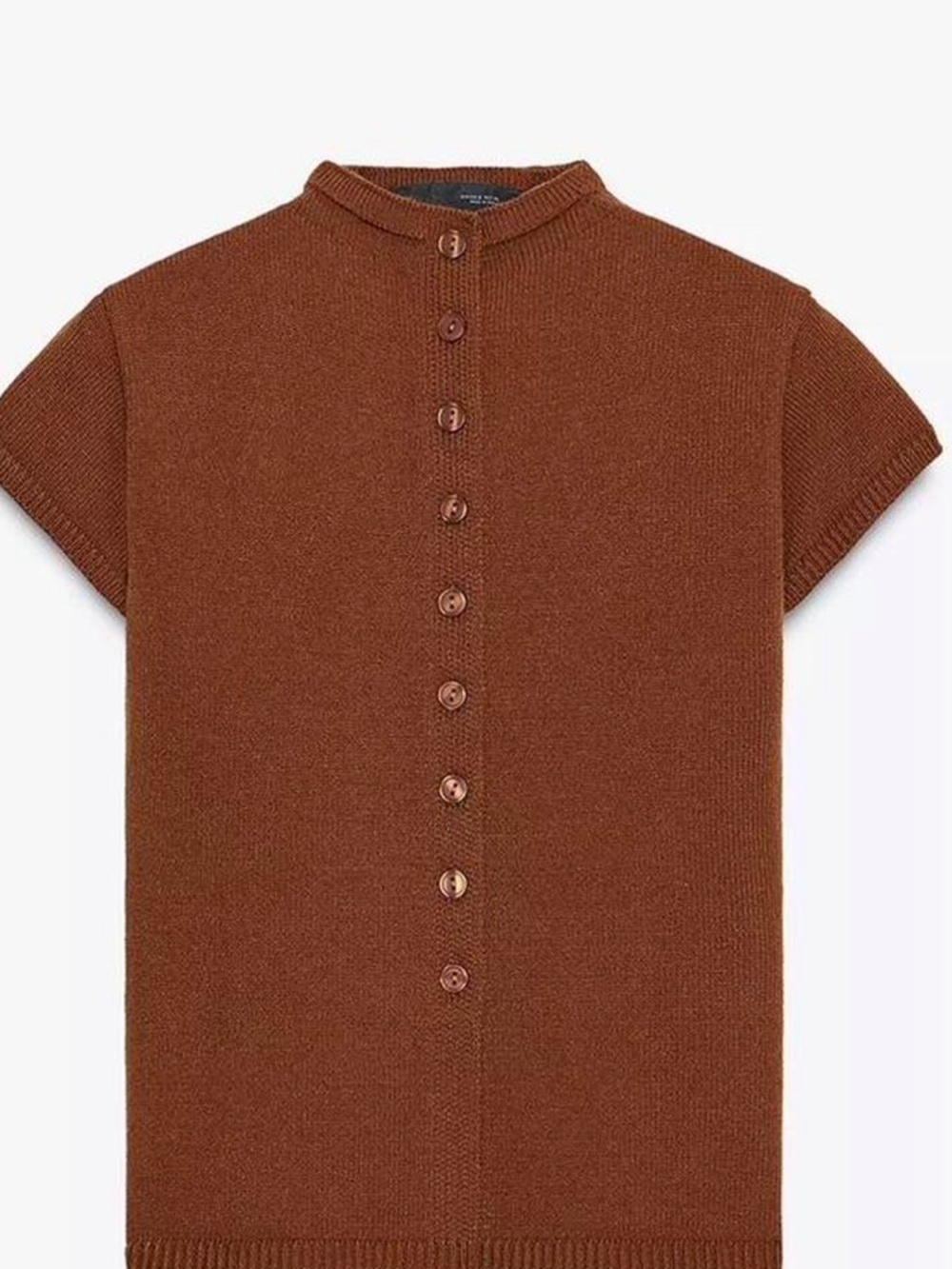 Zara Rust Button-Front Knit Vest - Picture 2 of 5